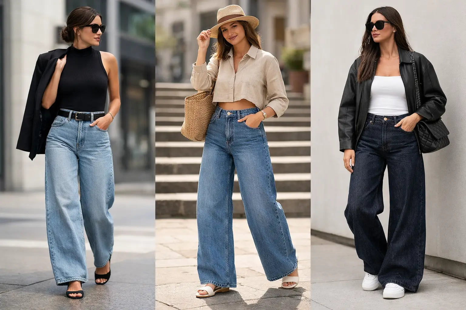 9 Wide Leg Denim Outfits That Hit Hard