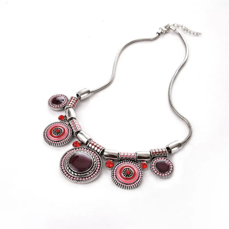 Vintage Gem Choker Necklace - Retro Statement Style