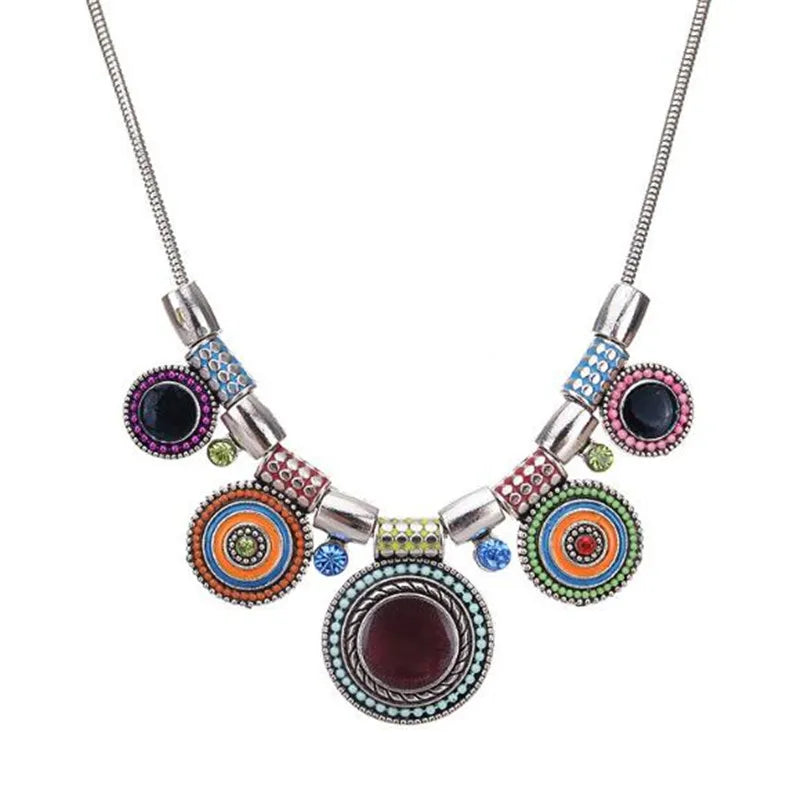 Vintage Gem Choker Necklace - Retro Statement Style