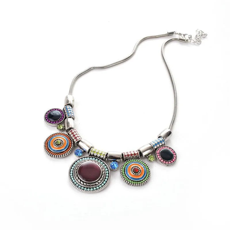 Vintage Gem Choker Necklace - Retro Statement Style