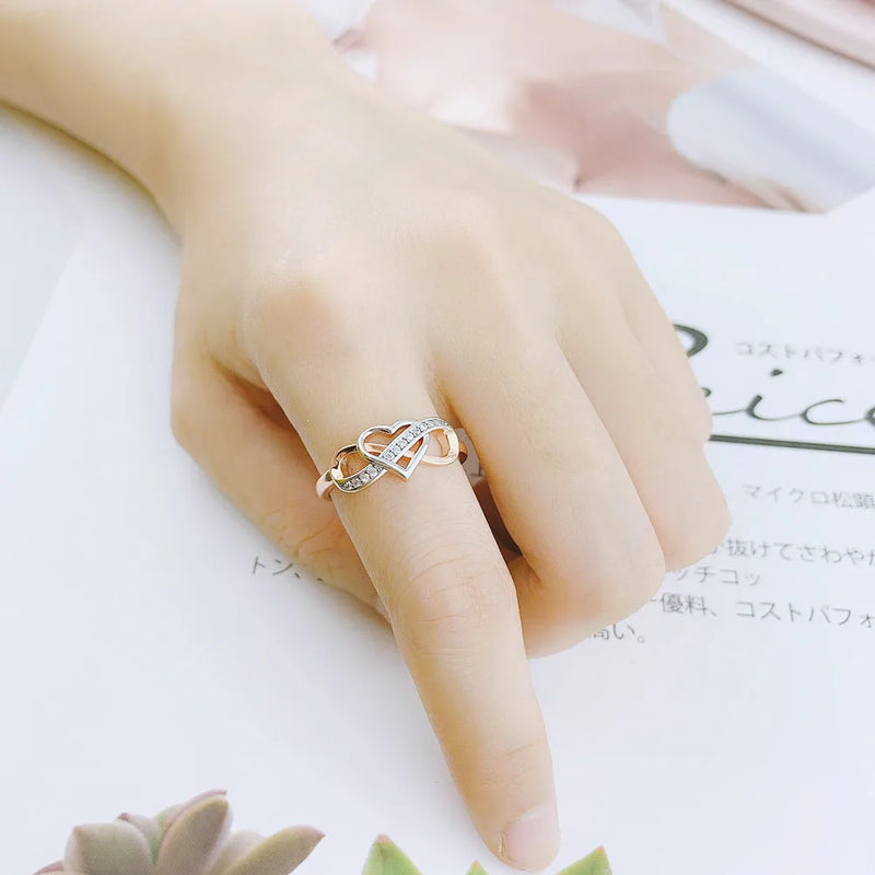 Infinity Love Ring - Two Tone Promise Band