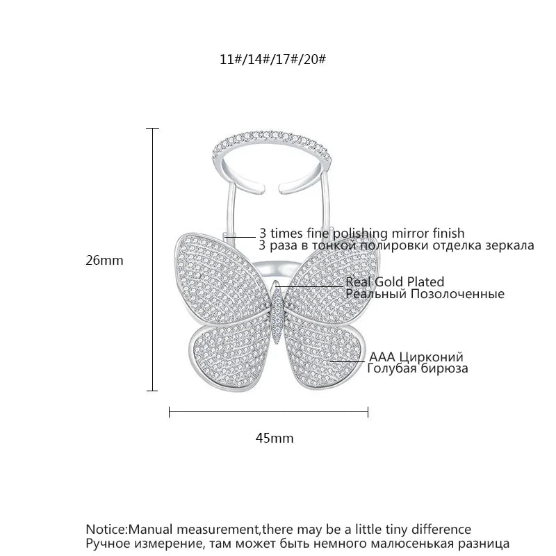 Butterfly CZ Ring - Korean Style Sparkle