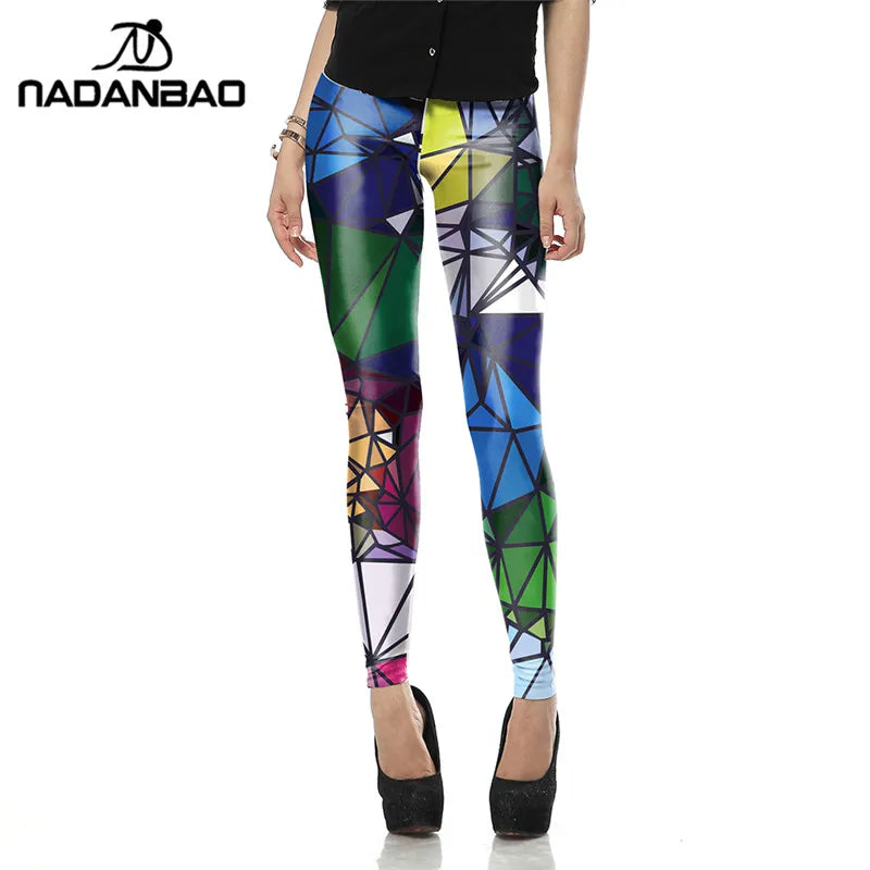 3D Fluorescent Print Mid-Calf Leggings