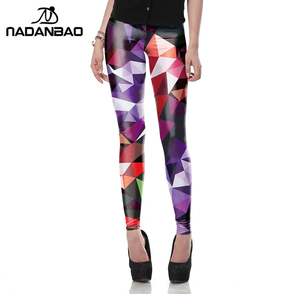 3D Fluorescent Print Mid-Calf Leggings