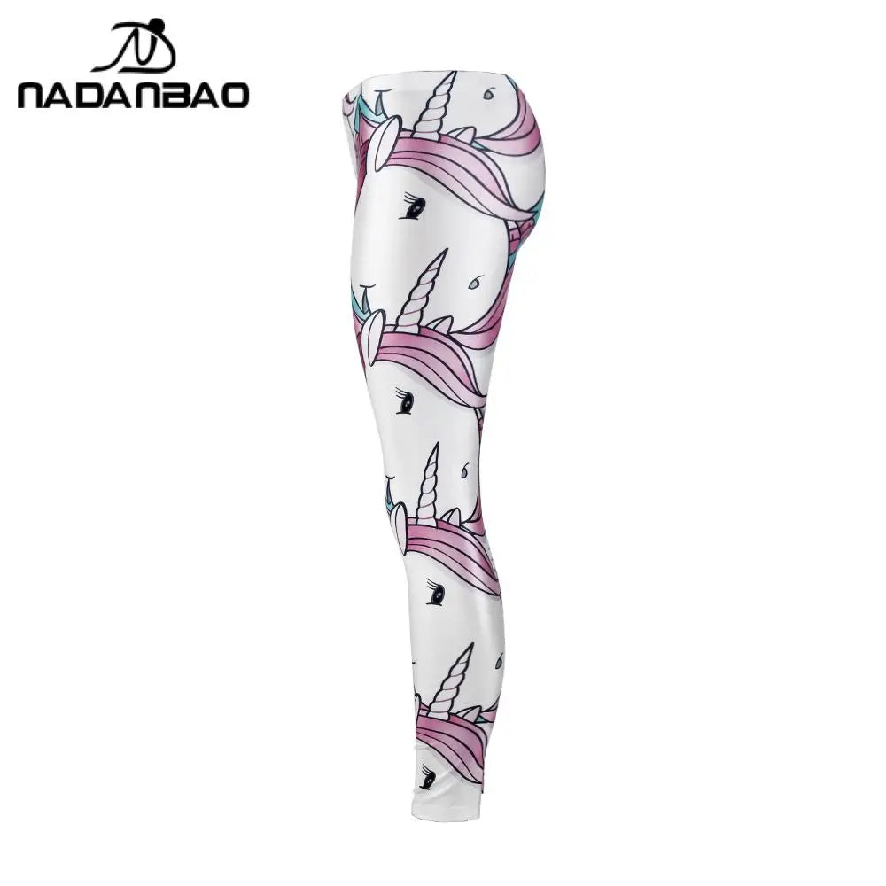 Unicorn Print Stretch Mid-Calf Leggings