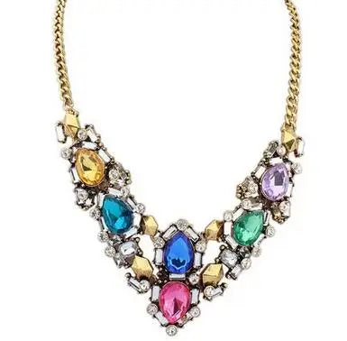 Vintage Gem Choker Necklace - Retro Statement Style
