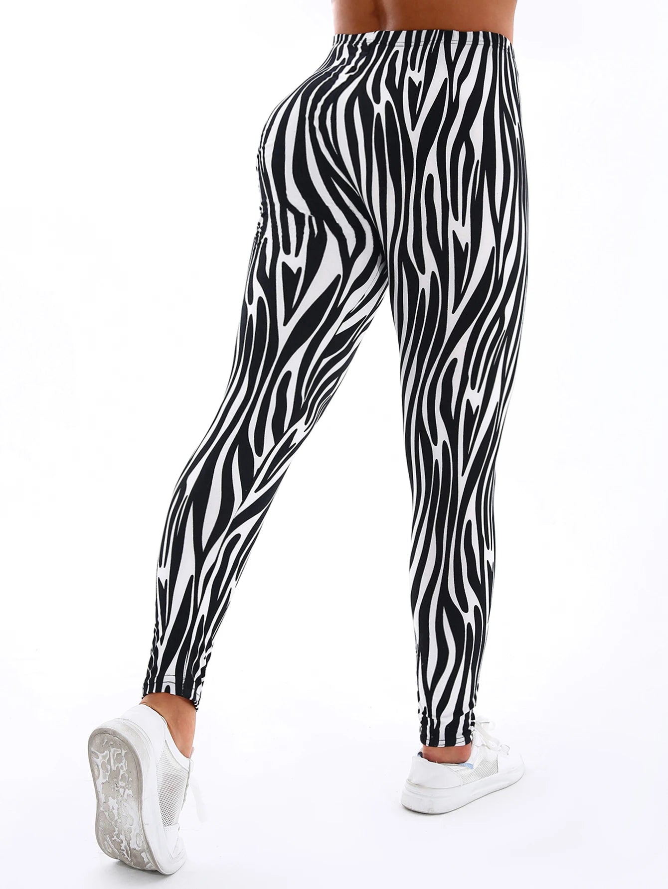 Striped Yoga Leggings - Workout Style