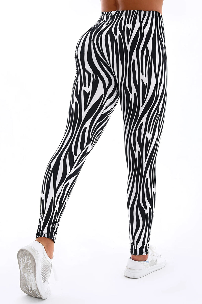 Striped Yoga Leggings - Workout Style