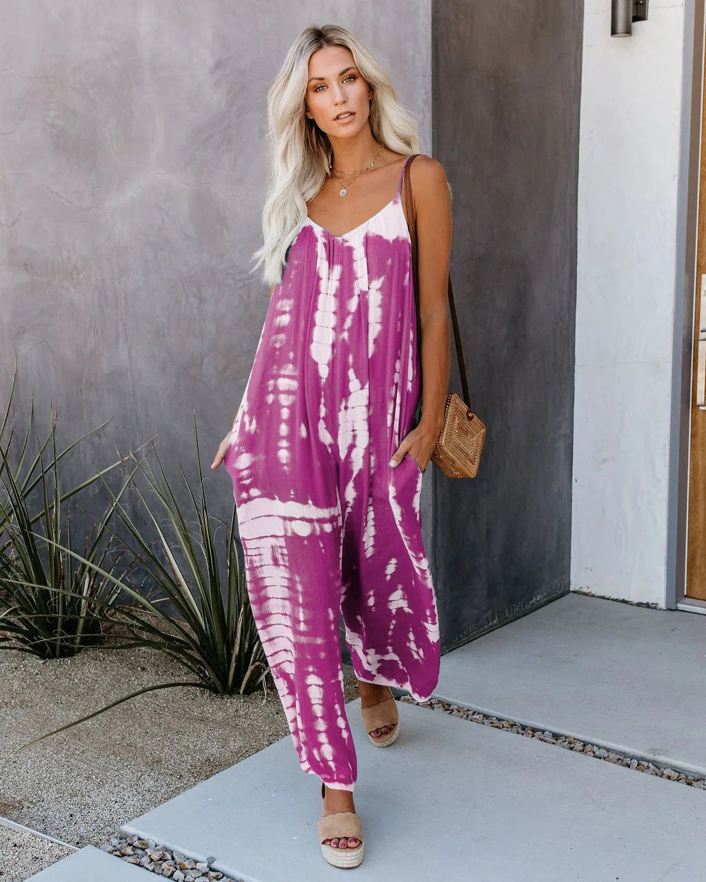 Wide-Leg Suspender Jumpsuit