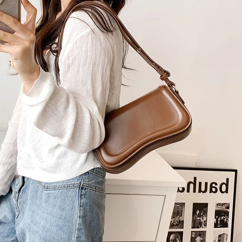 PU Leather Saddle Crossbody Bag