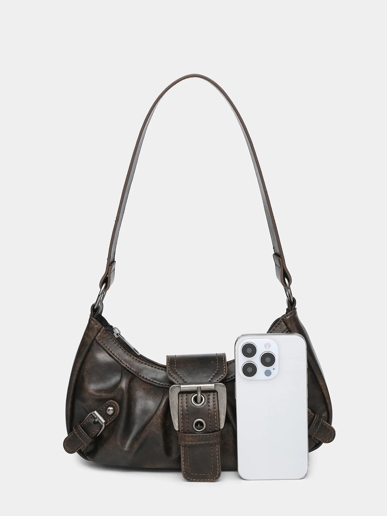 PU Leather Y2K Shoulder Bag - Retro Finish