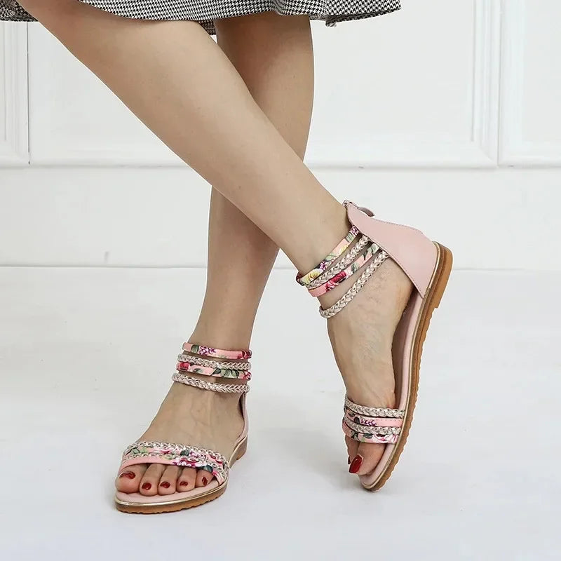 Slip-On Roman Sandals - Plus Size Flat Comfort