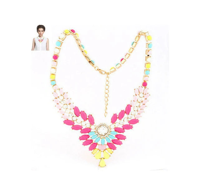 Vintage Gem Choker Necklace - Retro Statement Style