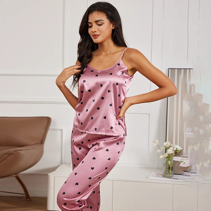 Satin Cami & Trousers Pajama Set
