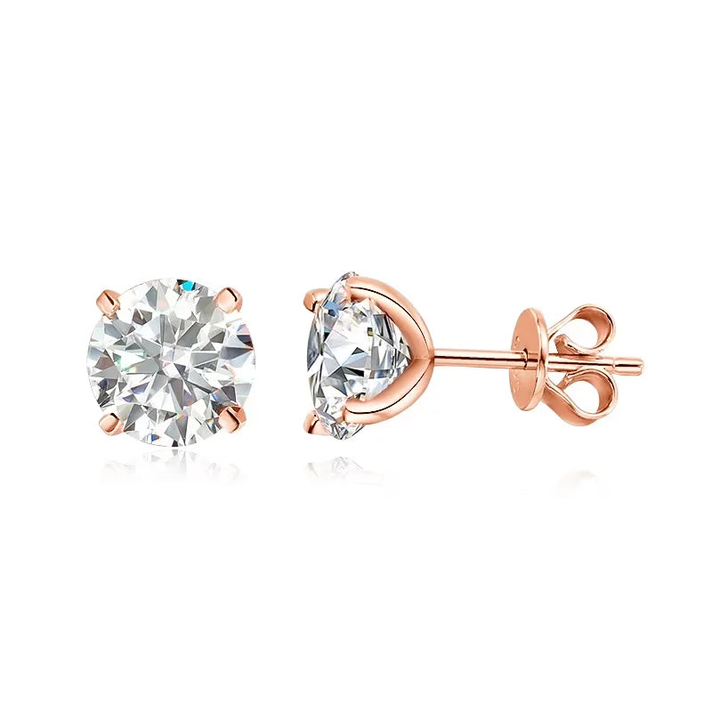 Moissanite Stud Earrings in 925 Silver - VVS Sparkle