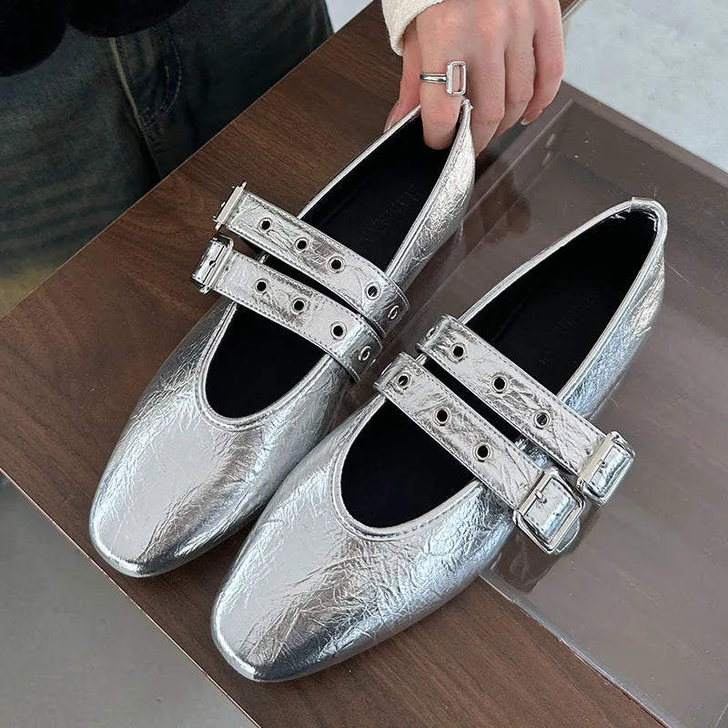 Buckle Strap Ballet Flats - Round Toe Lolita Style