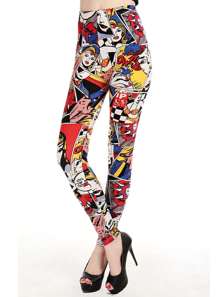 Graffiti Print Ankle Leggings