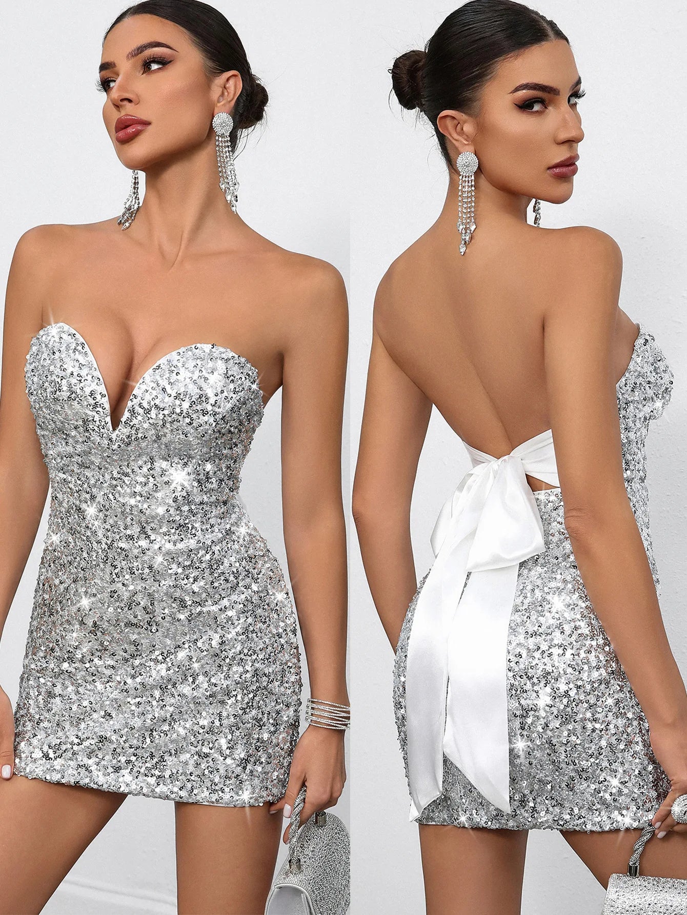 Snow Master Sequin Evening Dress
