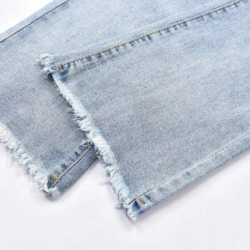 High-Waist Slim Flare Jeans - Stretch Ankle-Length Denim