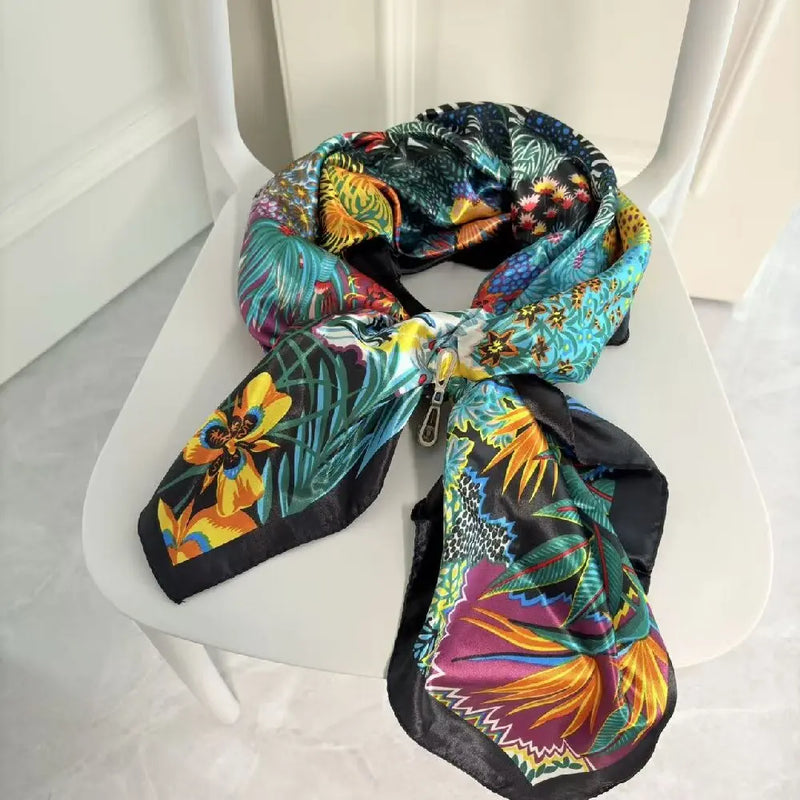 90 x 90 Silk Feel Square Scarf - Office Neck Wrap