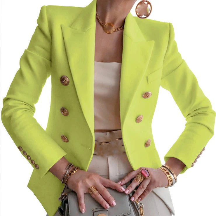 Tailored Blazer Coat - Turn Down Collar Jacket