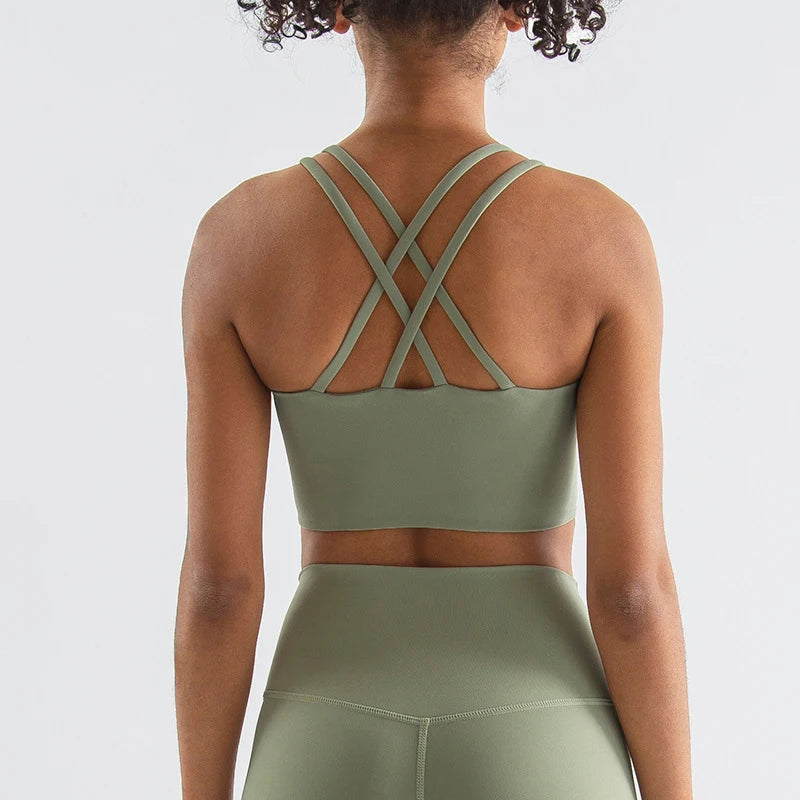 Cross-Back Sports Bra - Yoga Ready