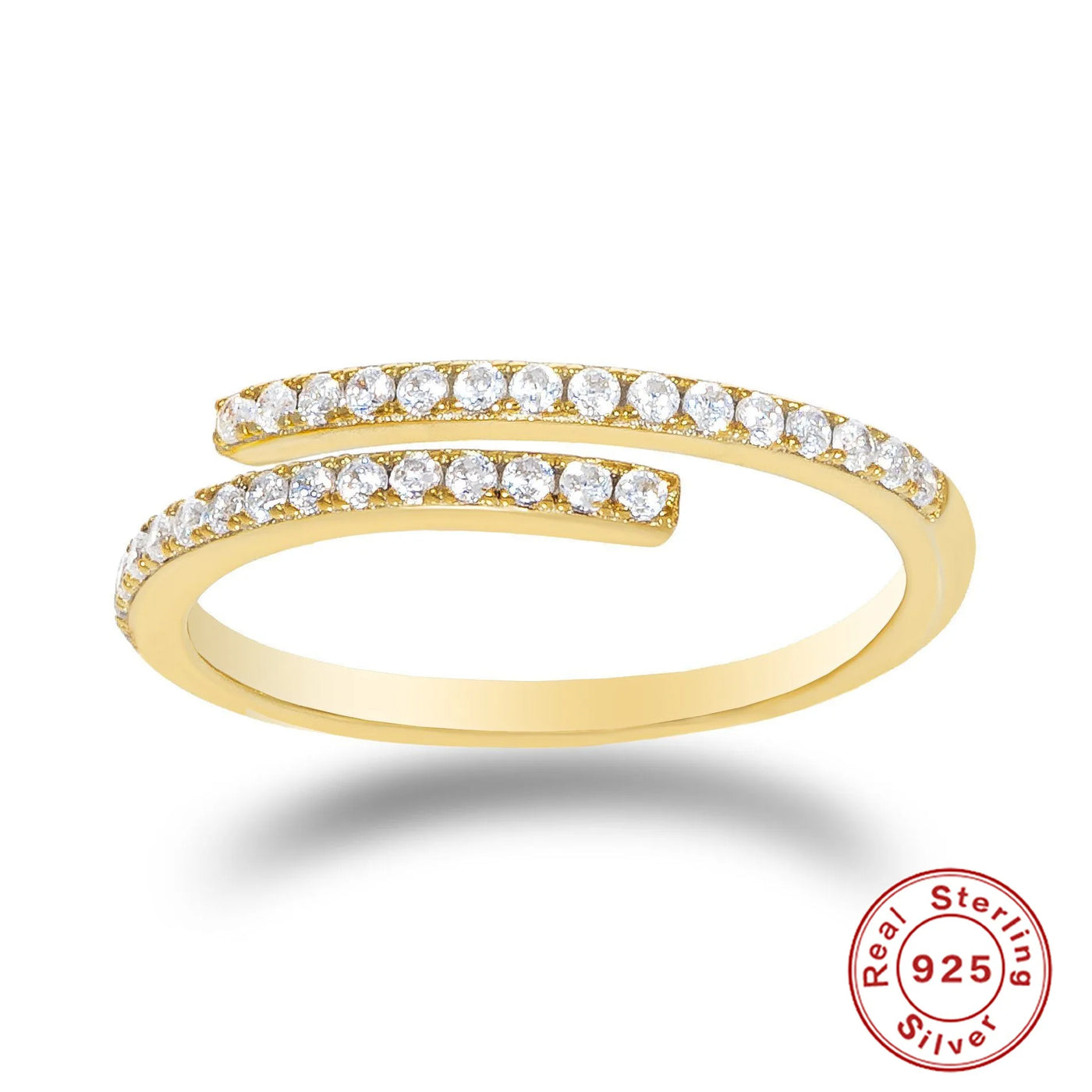925 Sterling Silver Snake Ring - Open Adjustable Design