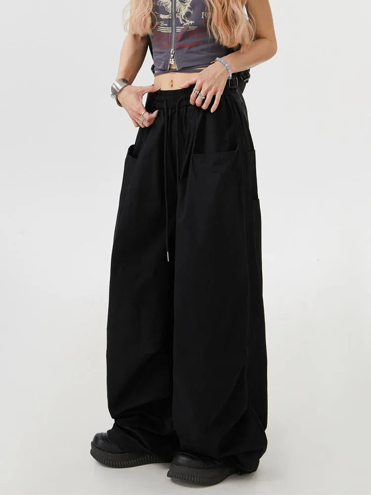 Y2K Cargo Pants - High Waist Wide Leg Fit