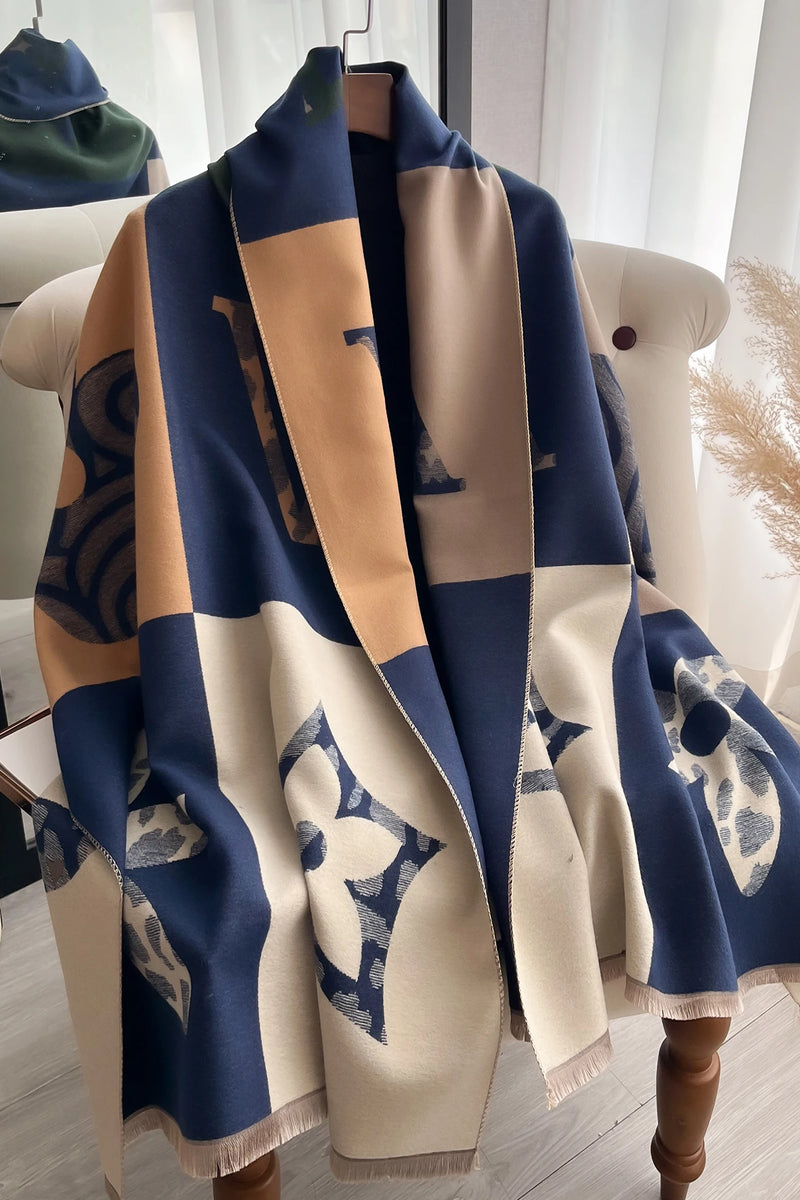 Jacquard Pashmina Shawl - Thick Warm Winter Drape