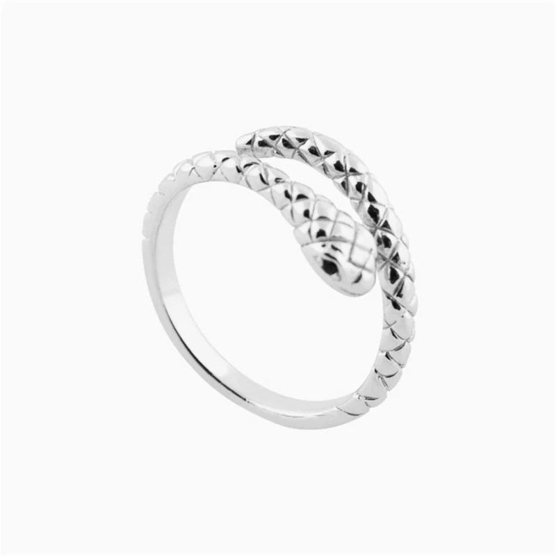 925 Sterling Silver Snake Ring - Open Adjustable Design
