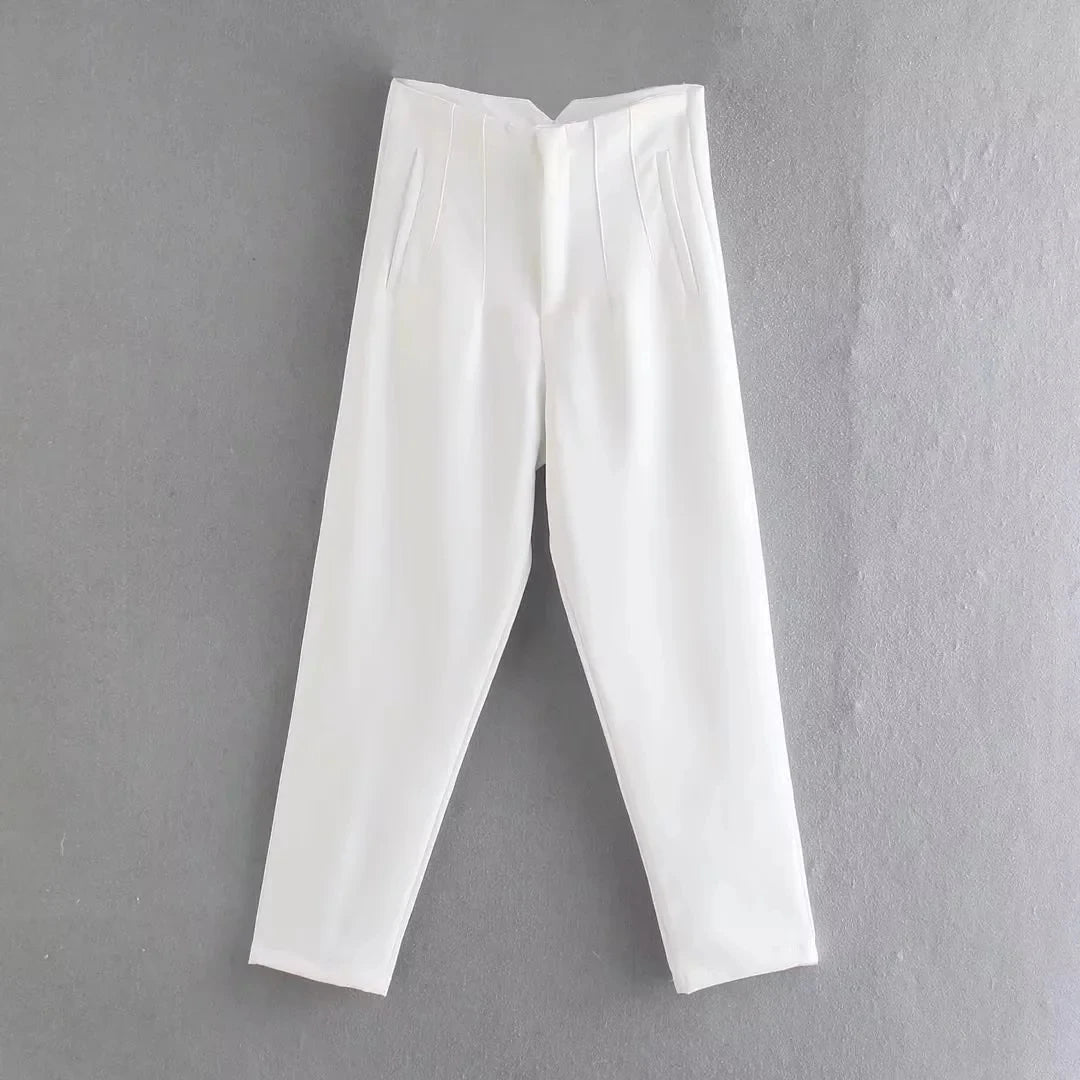 High Waist Pencil Pants - Chic Office Trousers
