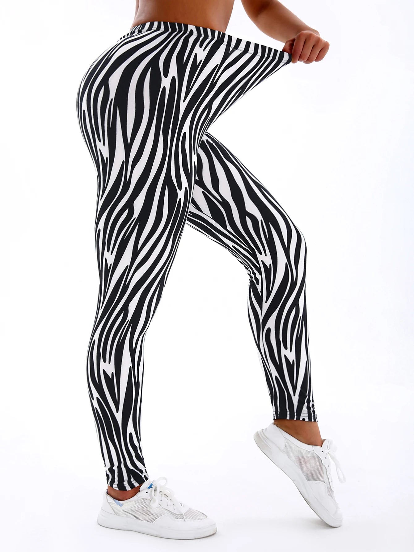 Striped Yoga Leggings - Workout Style