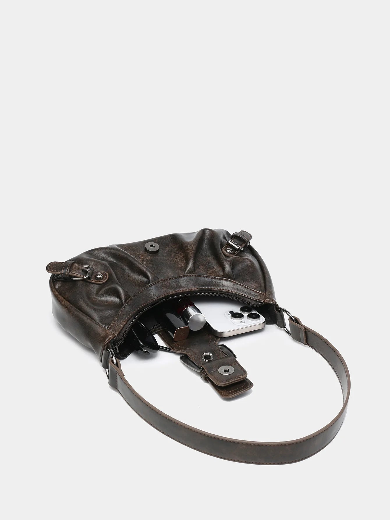 PU Leather Y2K Shoulder Bag - Retro Finish