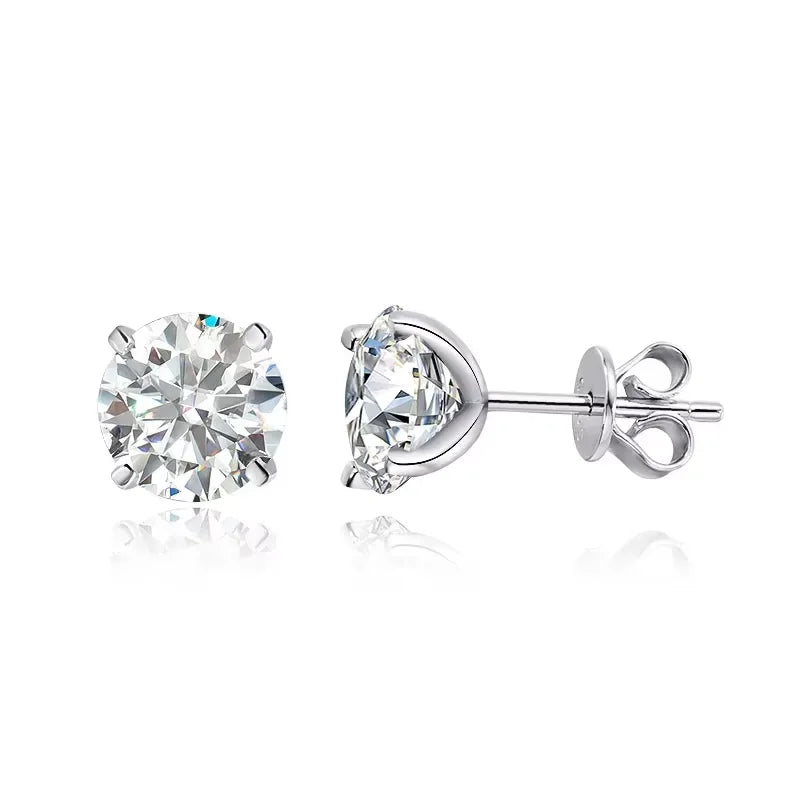 Moissanite Stud Earrings in 925 Silver - VVS Sparkle