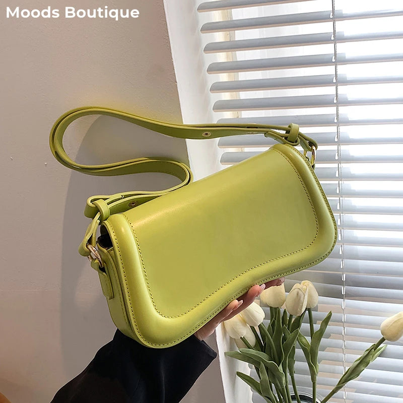 PU Leather Saddle Crossbody Bag