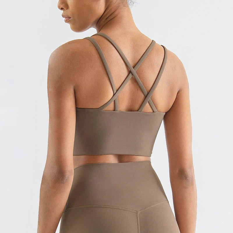 Cross-Back Sports Bra - Yoga Ready