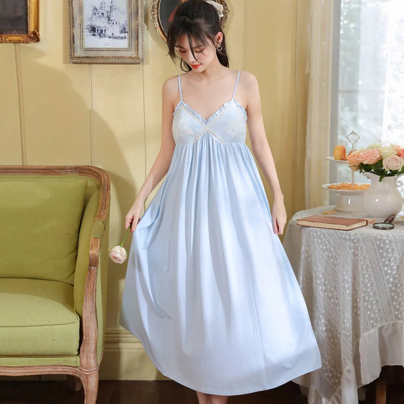 Embroidered Lace Cotton Nightdress
