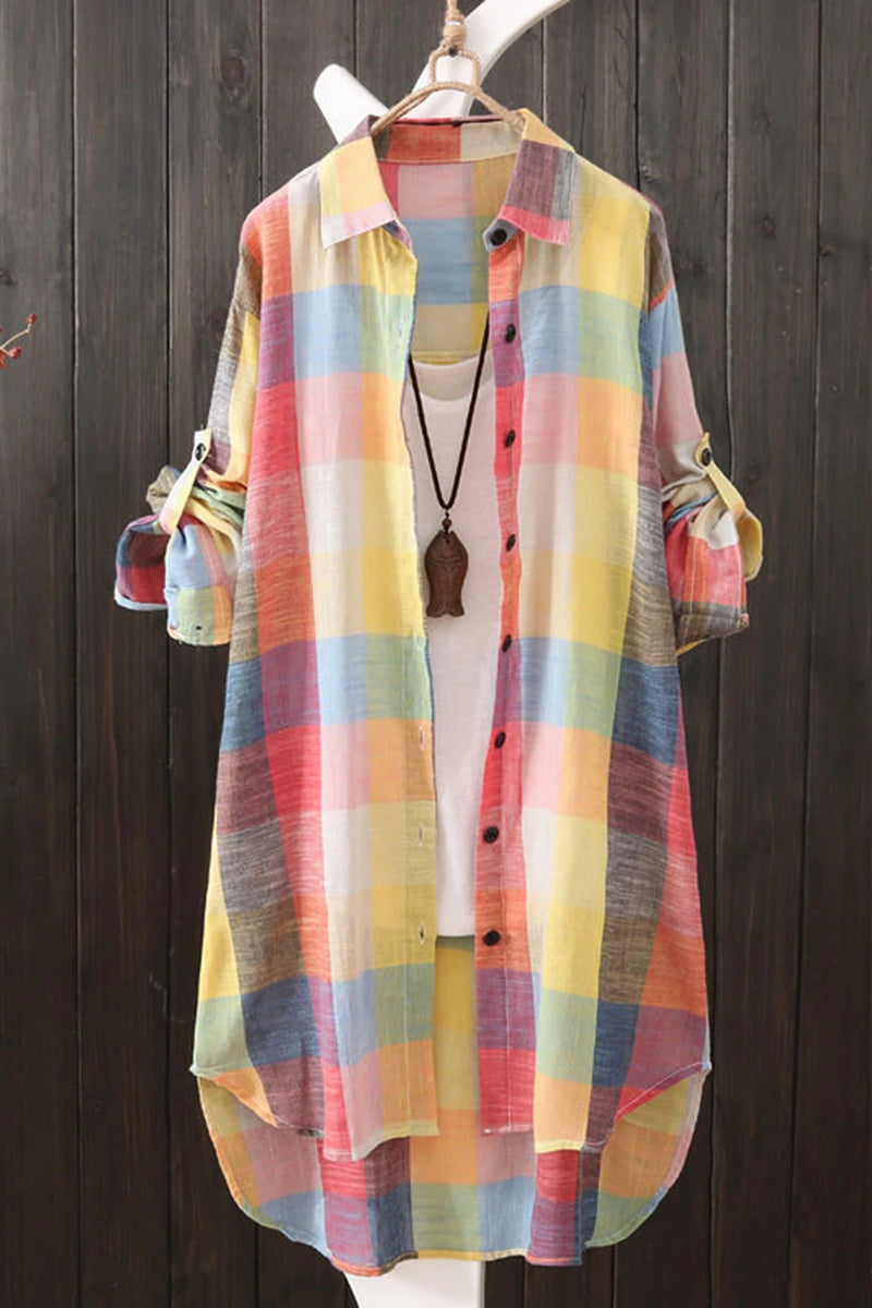SANWOOD Plaid Button-Up Shirt