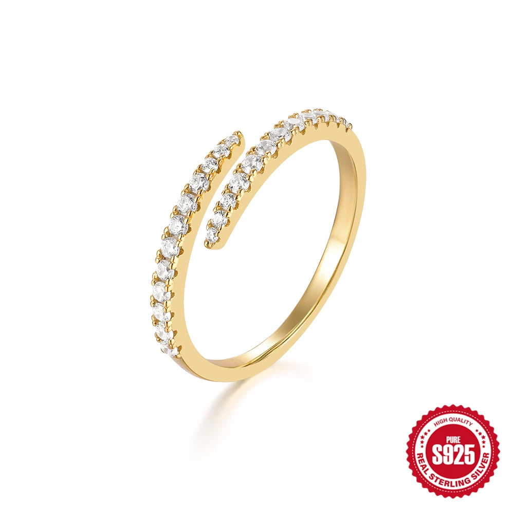 925 Sterling Silver Snake Ring - Open Adjustable Design