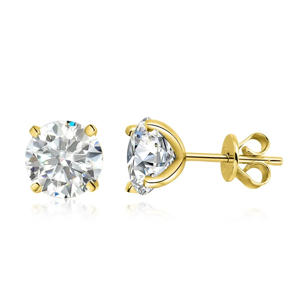 Moissanite Stud Earrings in 925 Silver - VVS Sparkle