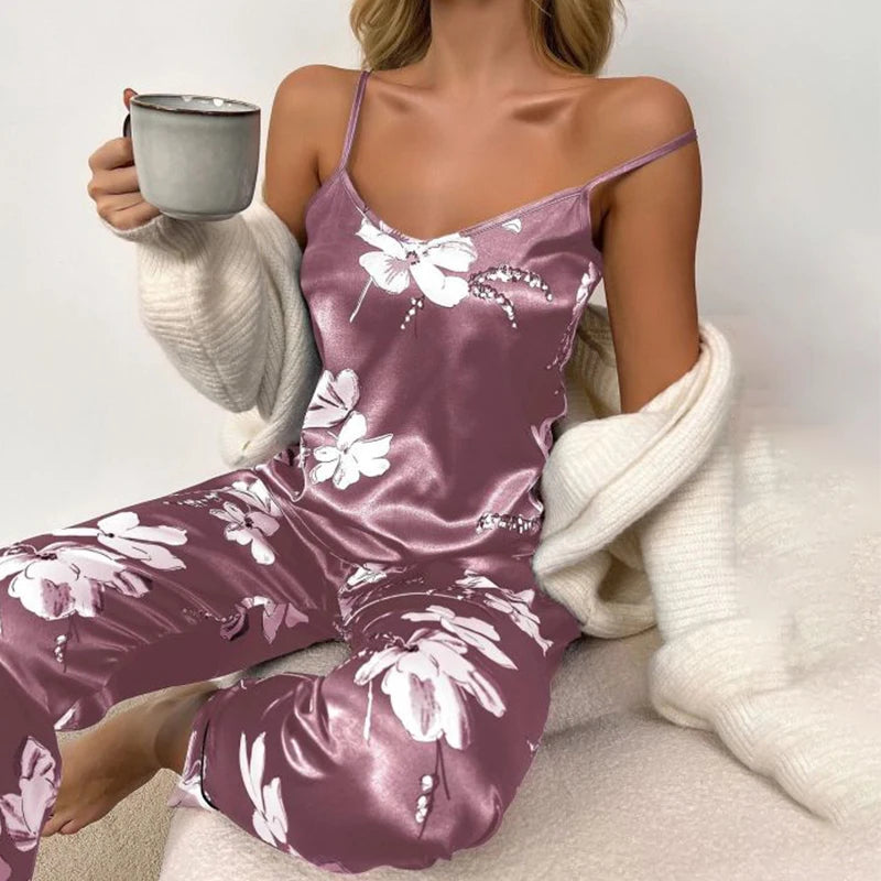 Satin Cami & Trousers Pajama Set