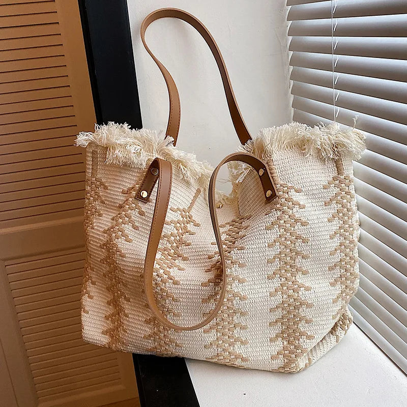Polyester Top Handle Tote Bag - Summer Carry