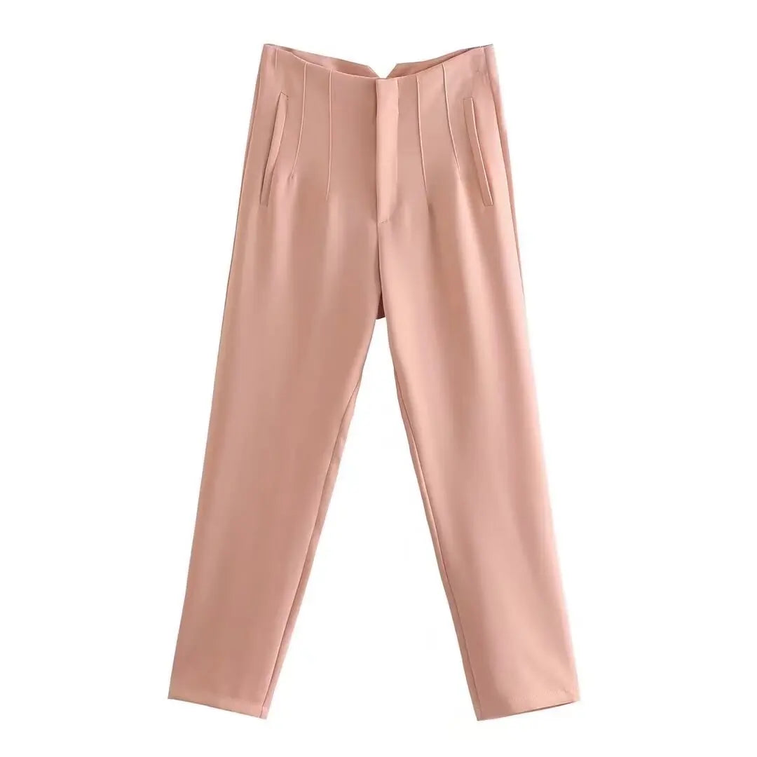 High Waist Pencil Pants - Chic Office Trousers
