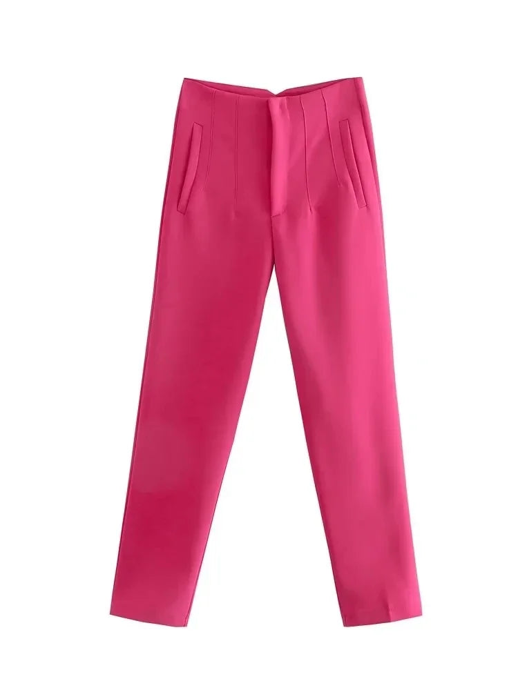 High Waist Pencil Pants - Chic Office Trousers