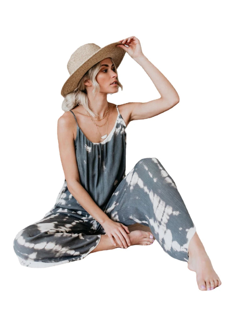 Wide-Leg Suspender Jumpsuit