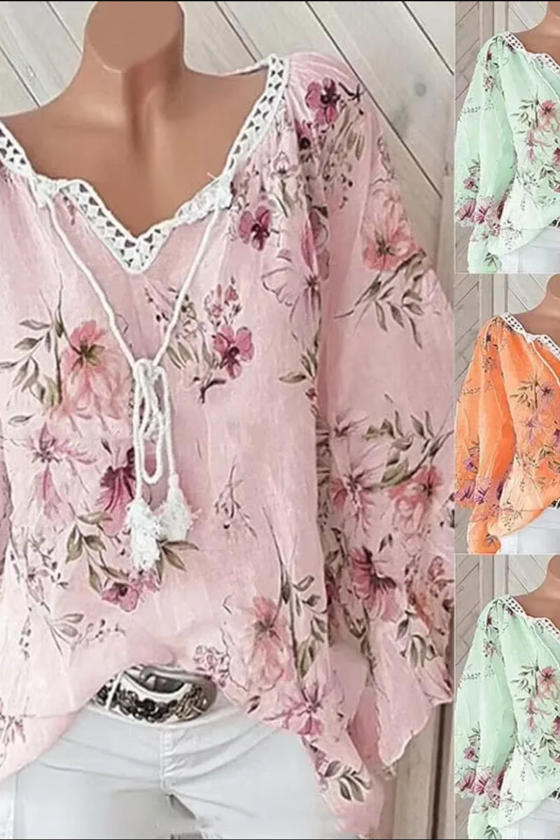 Printed V-Neck Beach Cover-Up Dress