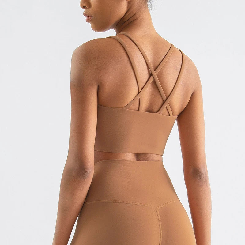 Cross-Back Sports Bra - Yoga Ready