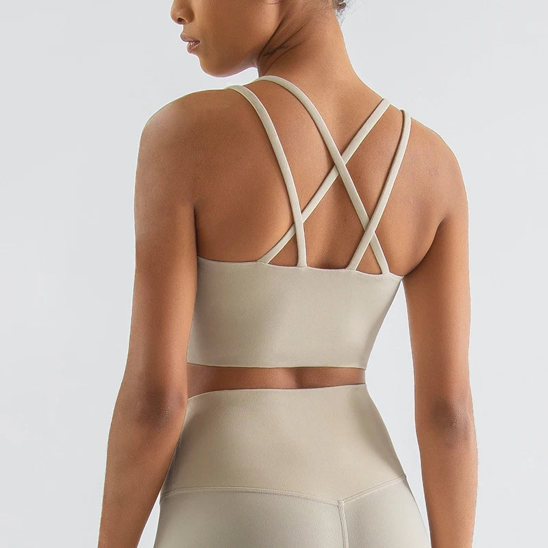 Cross-Back Sports Bra - Yoga Ready