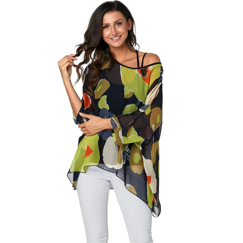 Batwing Chiffon Blouse - Boho Plus Size Top