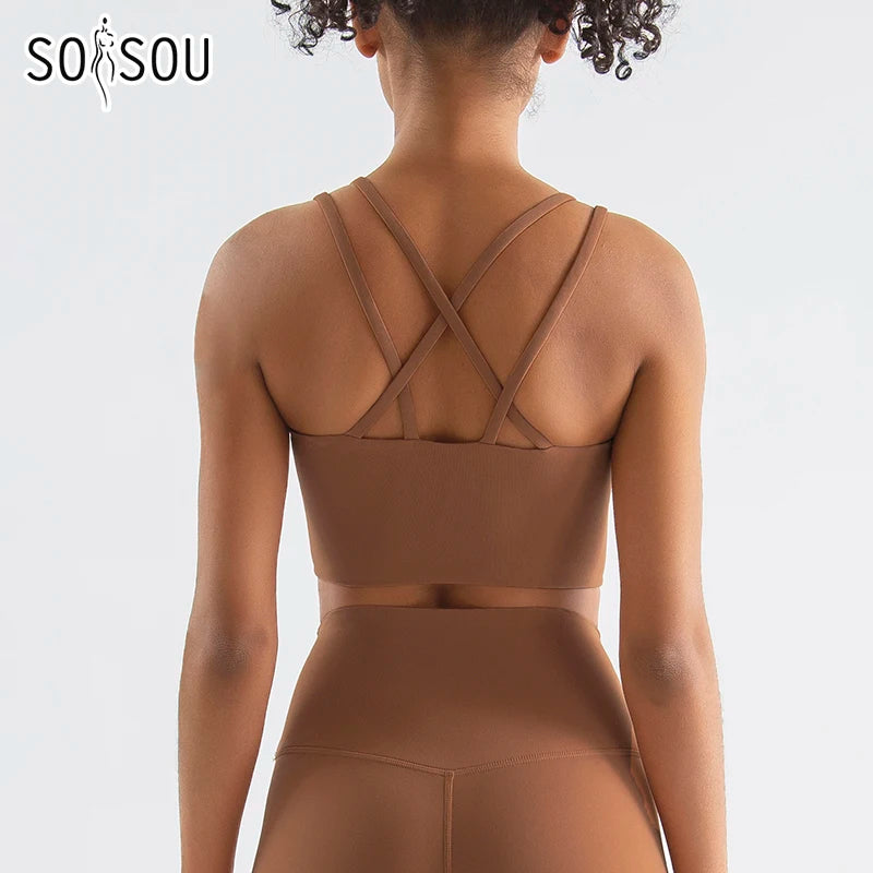 Cross-Back Sports Bra - Yoga Ready